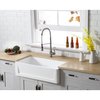 Gourmetier Solid Surface Stone Apron Front Farmhouse Sgl Bowl Kitchen Sink, White GKFA361810SQ
